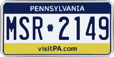 PA license plate MSR2149