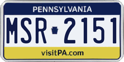 PA license plate MSR2151