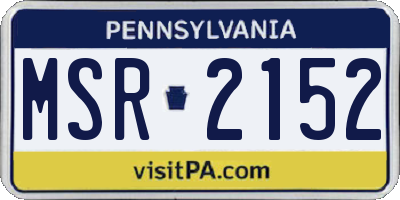 PA license plate MSR2152