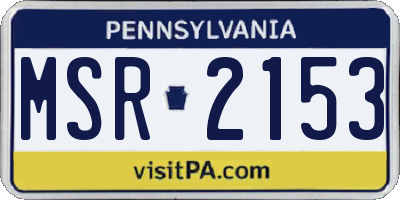 PA license plate MSR2153