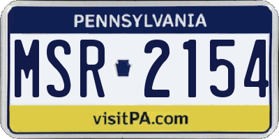 PA license plate MSR2154