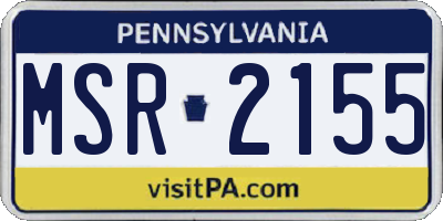 PA license plate MSR2155