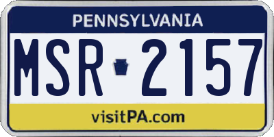 PA license plate MSR2157