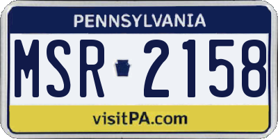 PA license plate MSR2158