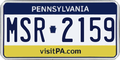 PA license plate MSR2159