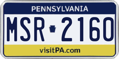 PA license plate MSR2160