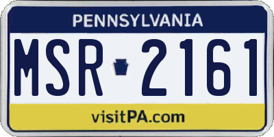 PA license plate MSR2161