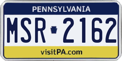 PA license plate MSR2162