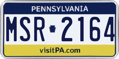 PA license plate MSR2164