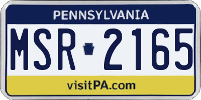 PA license plate MSR2165