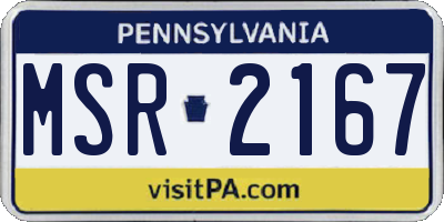 PA license plate MSR2167