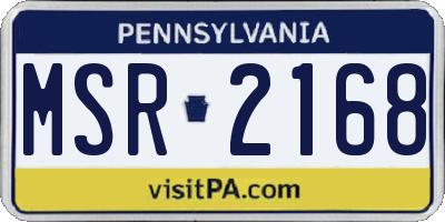 PA license plate MSR2168