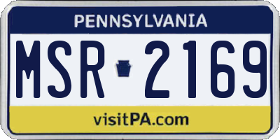 PA license plate MSR2169