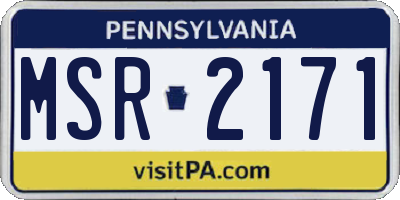 PA license plate MSR2171