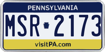 PA license plate MSR2173