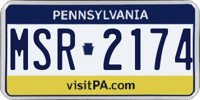 PA license plate MSR2174
