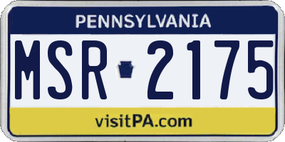 PA license plate MSR2175