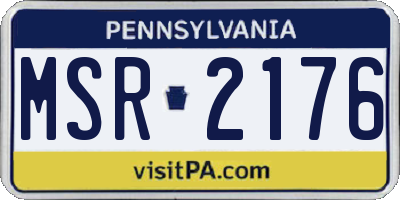 PA license plate MSR2176