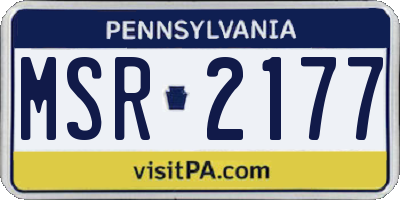 PA license plate MSR2177
