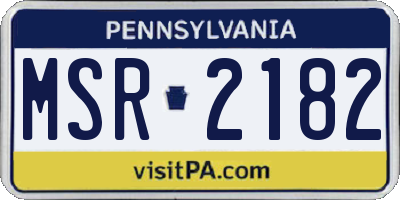 PA license plate MSR2182