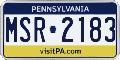 PA license plate MSR2183