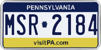 PA license plate MSR2184