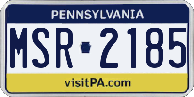 PA license plate MSR2185
