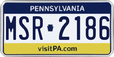 PA license plate MSR2186