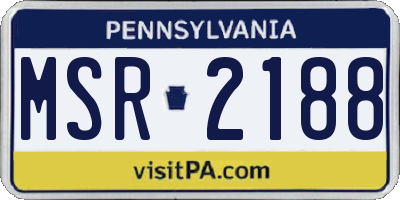 PA license plate MSR2188