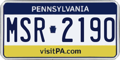 PA license plate MSR2190