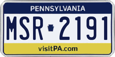PA license plate MSR2191