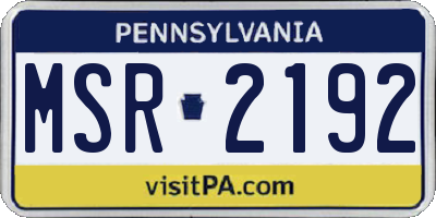 PA license plate MSR2192