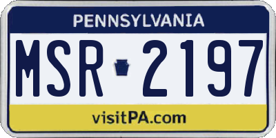 PA license plate MSR2197