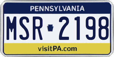 PA license plate MSR2198