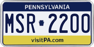 PA license plate MSR2200
