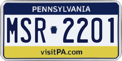 PA license plate MSR2201