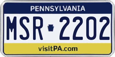 PA license plate MSR2202
