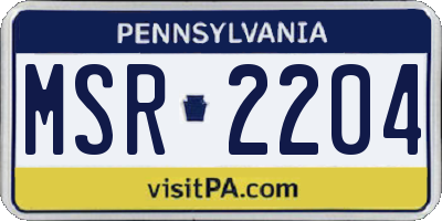 PA license plate MSR2204