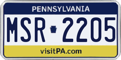 PA license plate MSR2205