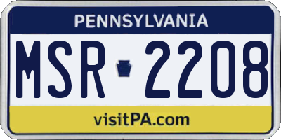 PA license plate MSR2208