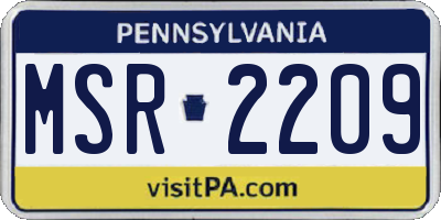 PA license plate MSR2209