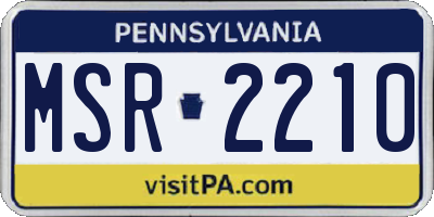 PA license plate MSR2210