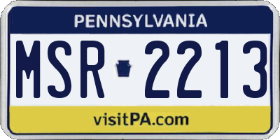 PA license plate MSR2213