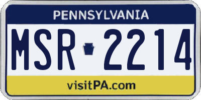 PA license plate MSR2214