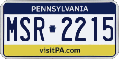 PA license plate MSR2215