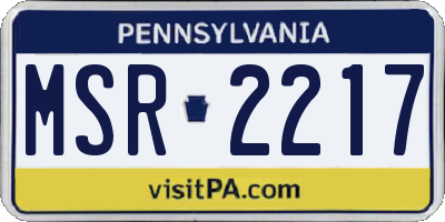 PA license plate MSR2217