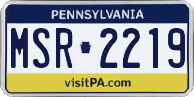 PA license plate MSR2219