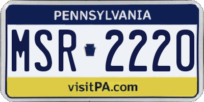 PA license plate MSR2220