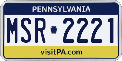 PA license plate MSR2221