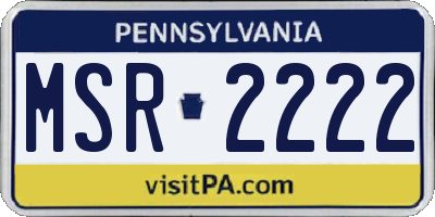 PA license plate MSR2222